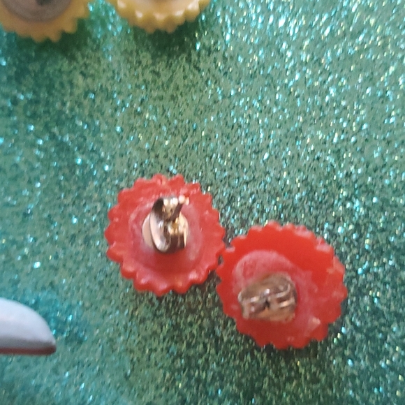 Set of 2 resin Dalia earrings - Picture 4 of 6